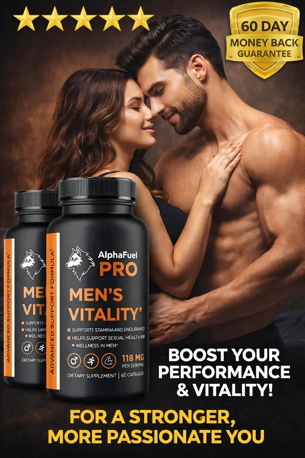 AlphaFuel Pro Vitality Supplement Bottle